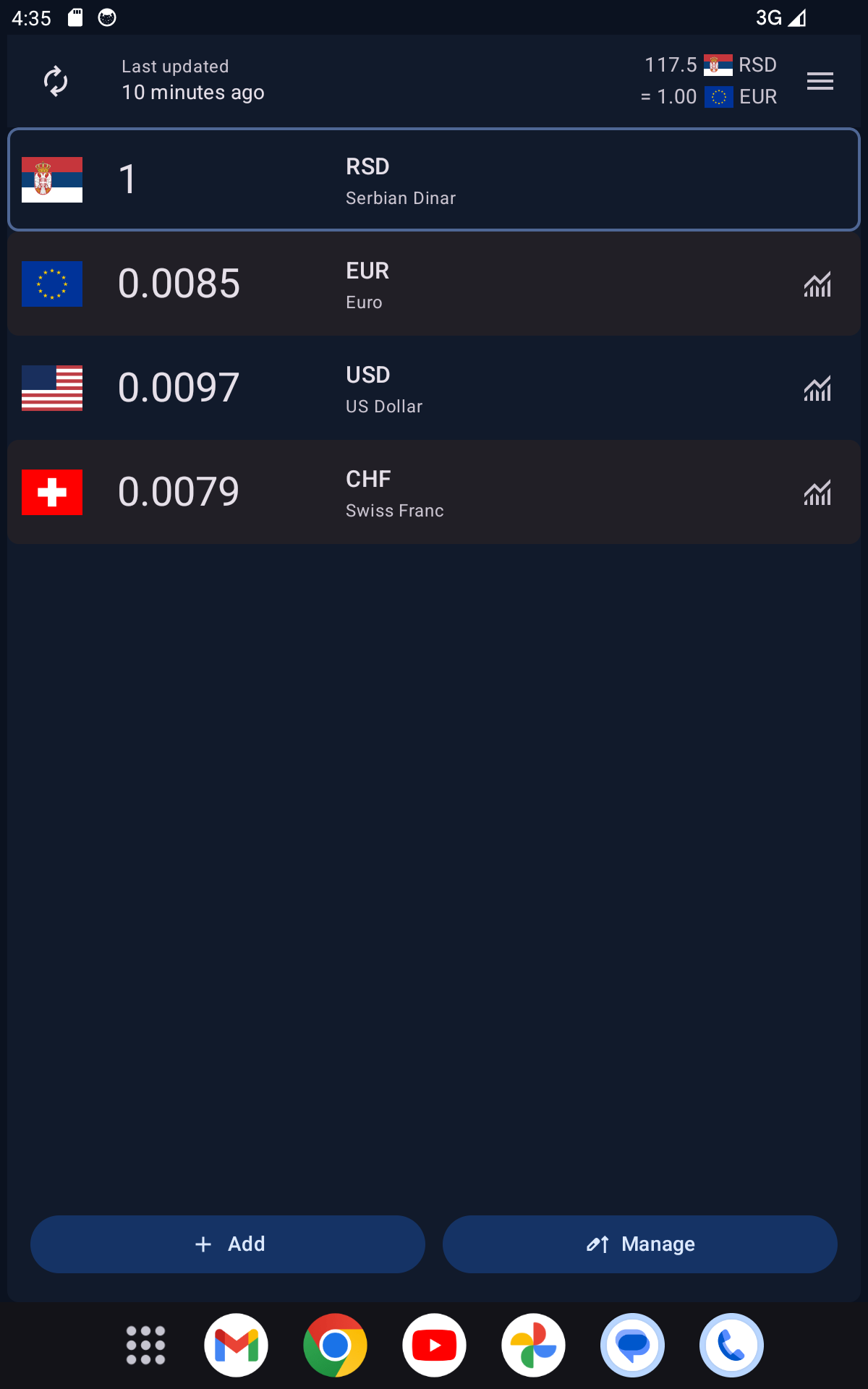 Currency Converter seven-inch tablet layout showing rate details